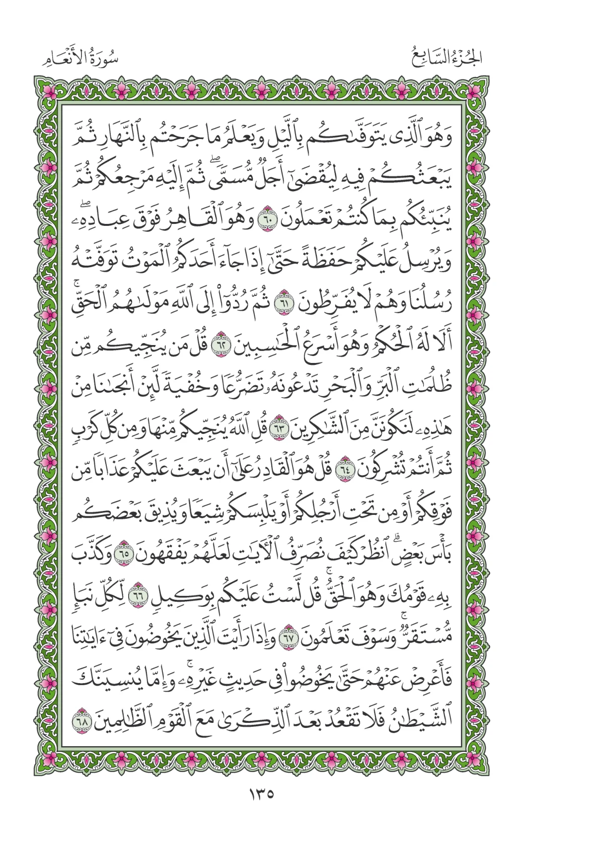 مصحف المدينة النبوية — طبعة المجمع، الصفحة 135