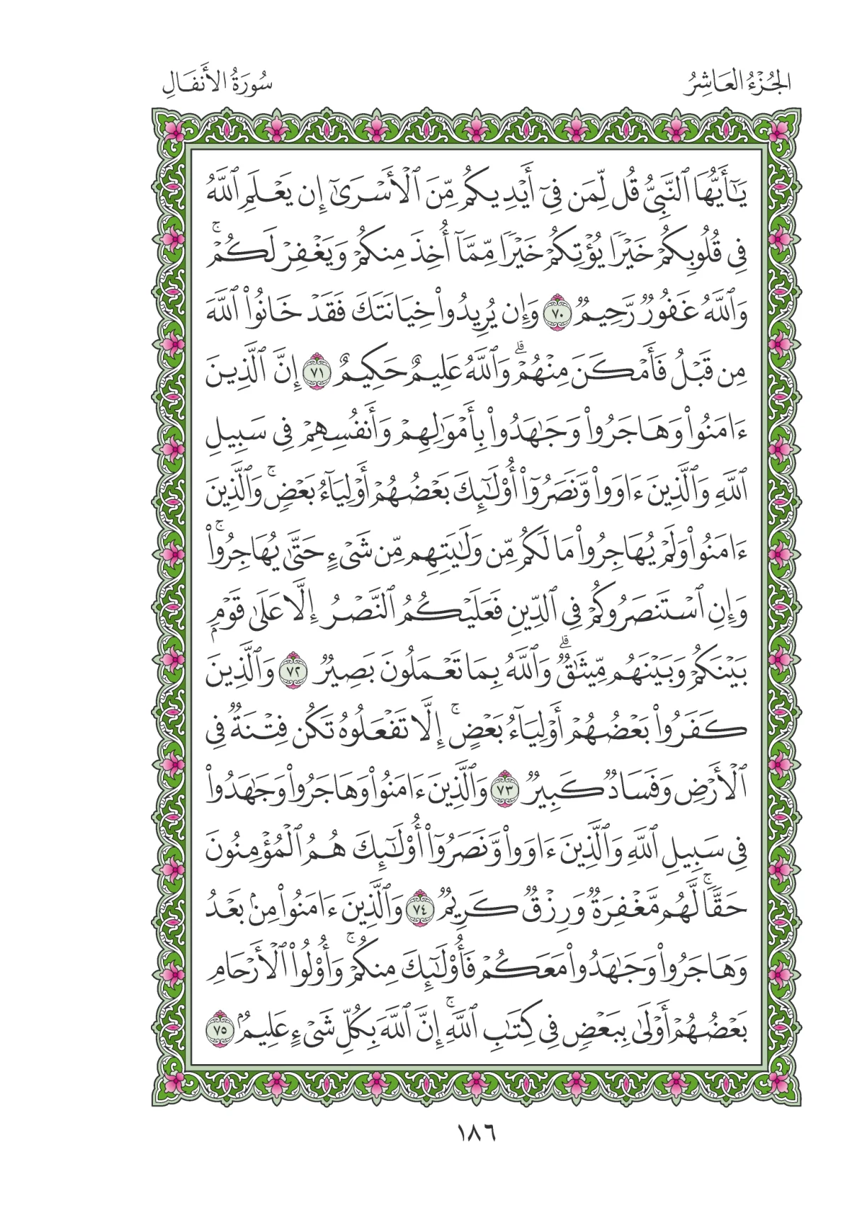 مصحف المدينة النبوية — طبعة المجمع، الصفحة 186