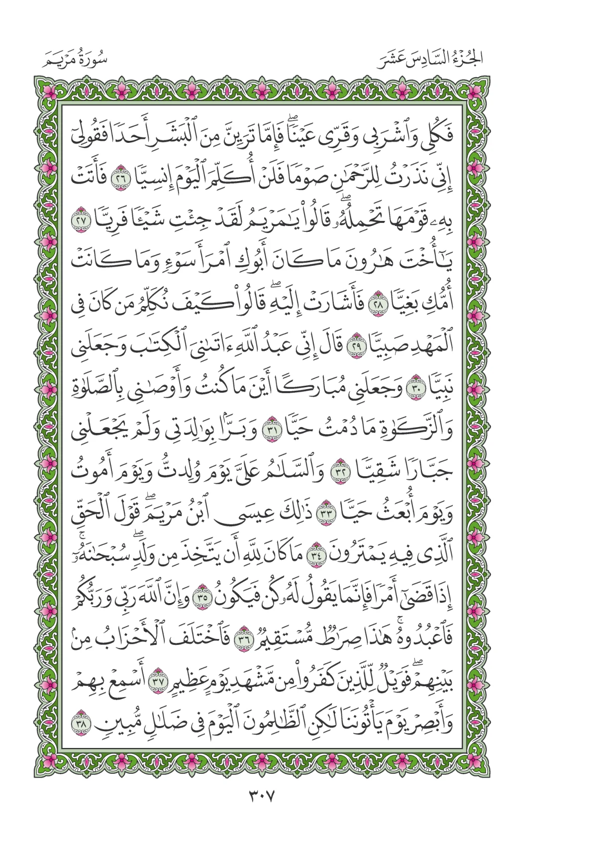 مصحف المدينة النبوية — طبعة المجمع، الصفحة 307