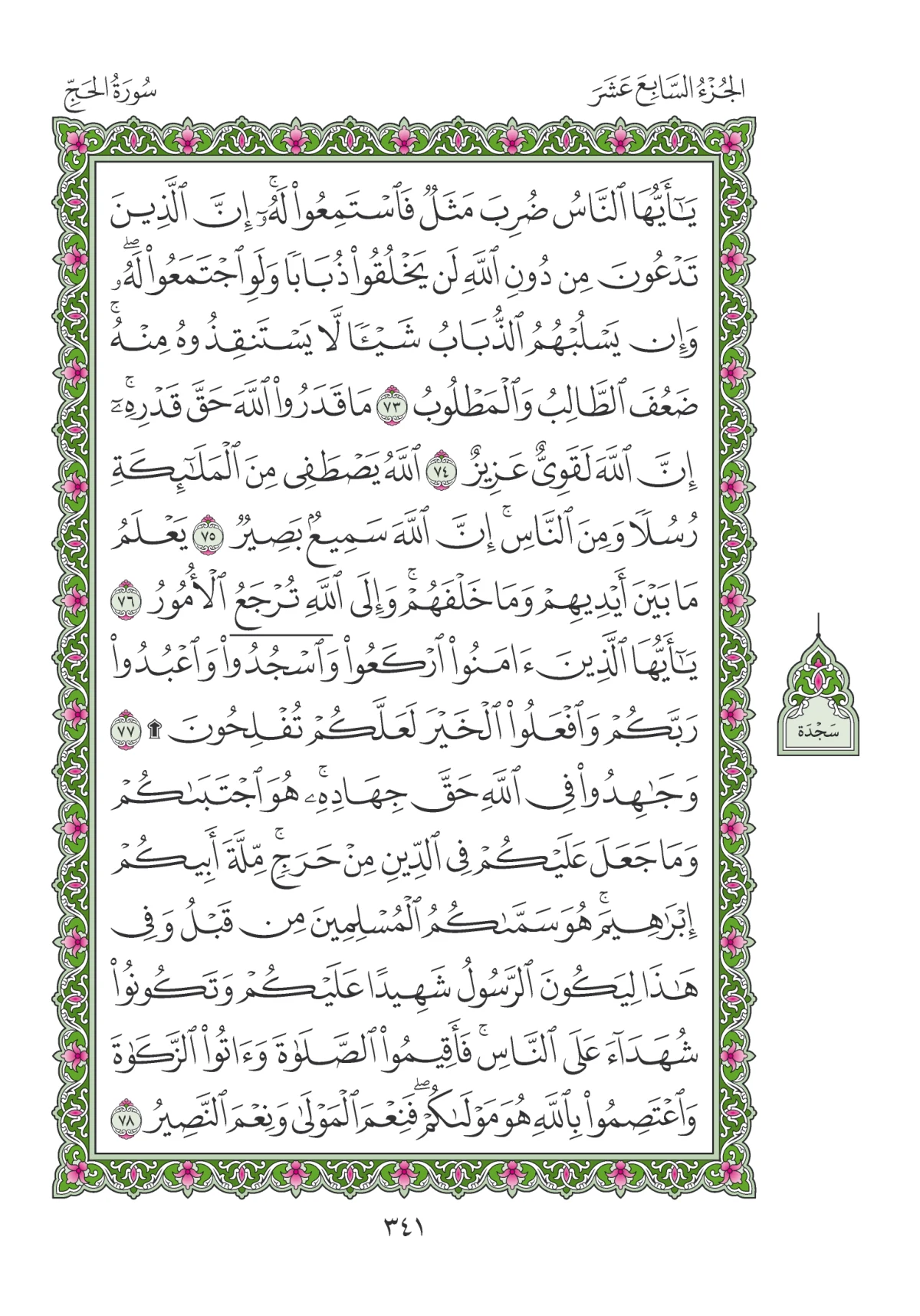 مصحف المدينة النبوية — طبعة المجمع، الصفحة 341