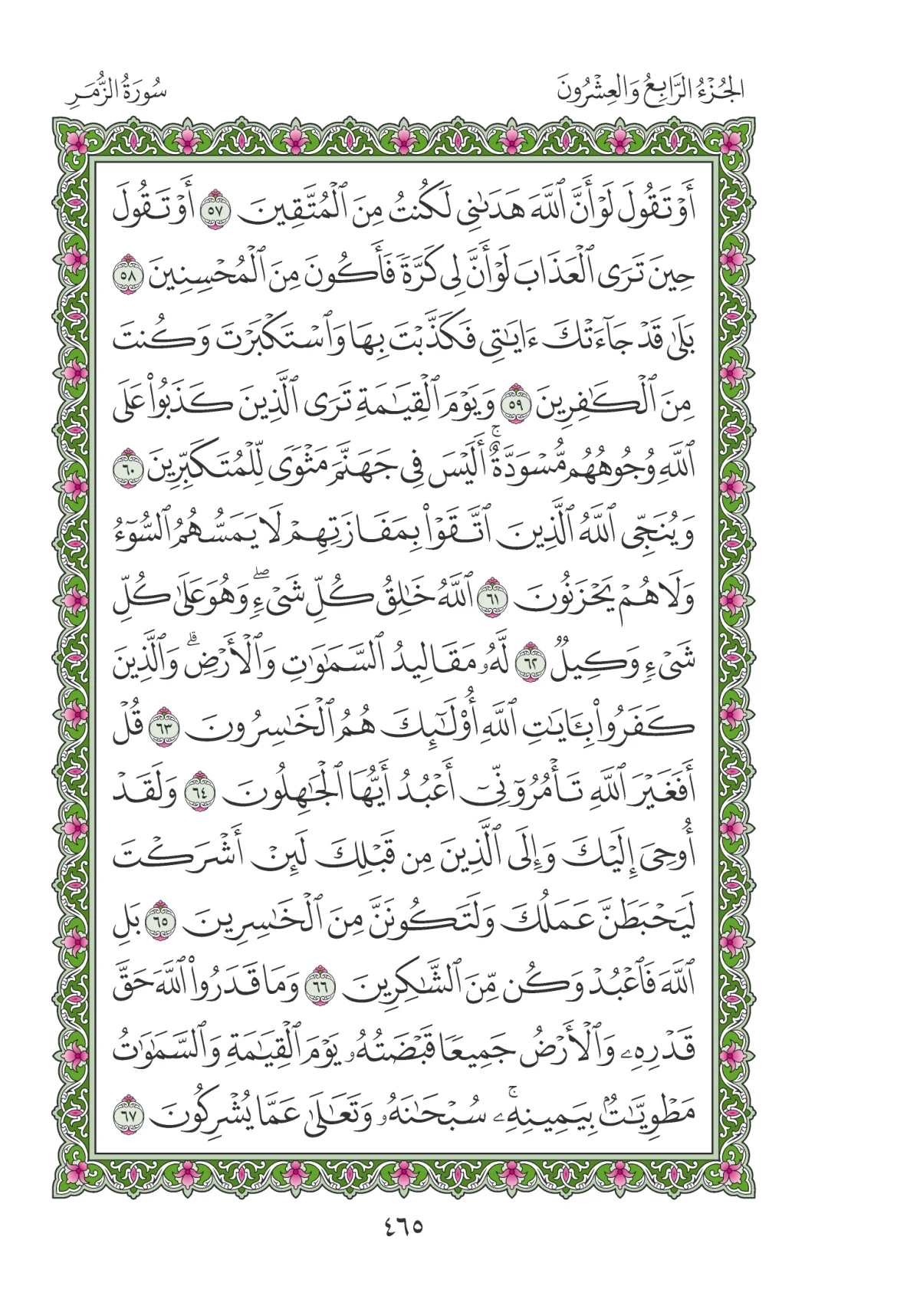 مصحف المدينة النبوية — طبعة المجمع، الصفحة 465