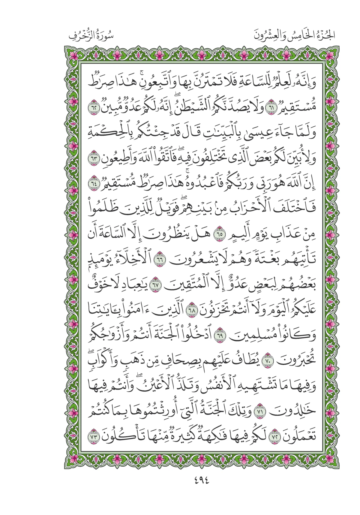 مصحف المدينة النبوية — طبعة المجمع، الصفحة 494
